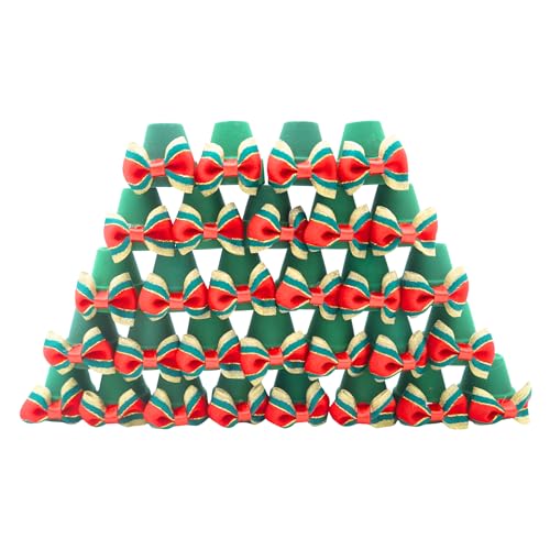 Mini Terracotta Pots – Small Clay Flower Pots for Succulents, Cactus, DIY Crafts, Fairy Garden, Miniatures, School Projects, Mini Planters - Set of 30 (Bow Accent, 1.2 Inch) - size: 1.2 Inch, style: Bow Accent