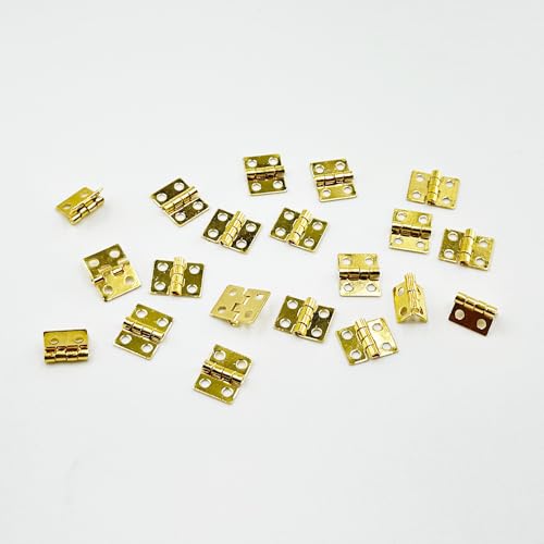20PCS RC Car Mini Door Folding Hinge with Screws for RC Car Truck DIY Model Toy Hinge Parts (Gold) - color: Gold