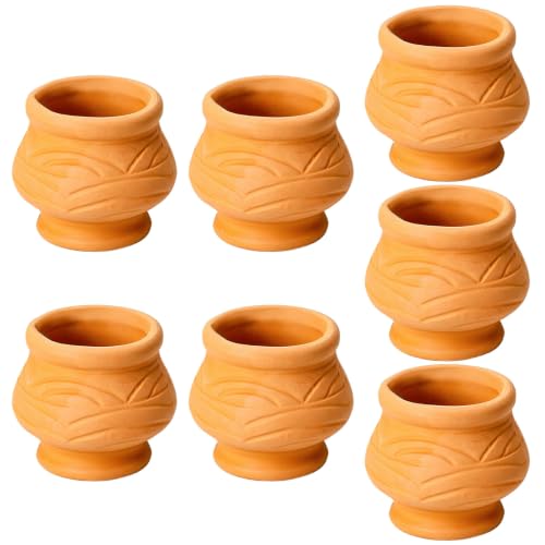 ONEST 7 Pieces Miniature Tiny Clay Pots Mini Flower Pottery Planter for DIY Garden Plants Office Home Decoration - color: 7 Pieces