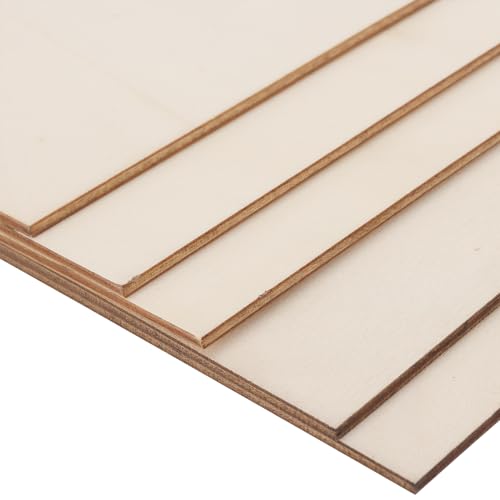 LEXININ 20 Pack 10 x 10 x 1/8 Inch Square Wood Sheets, 3mm Craft Wood Plywood Sheets, Thin Wooden Sheet Squares for Crafts