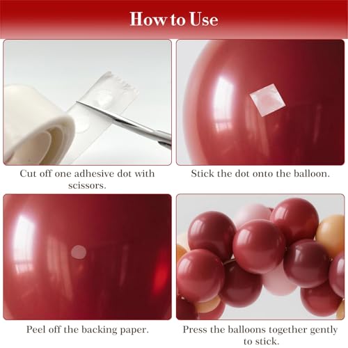 1000-Pack Transparent Adhesive Dots, Double-Sided Removable Glue Points for Balloons and Craft Projects