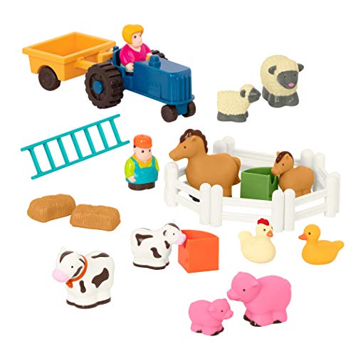 Battat Little Farmer's Playset Farm Animal Play Set, 25 Pieces, Toddler - style: Farm Animals with Acc (25 Pcs)