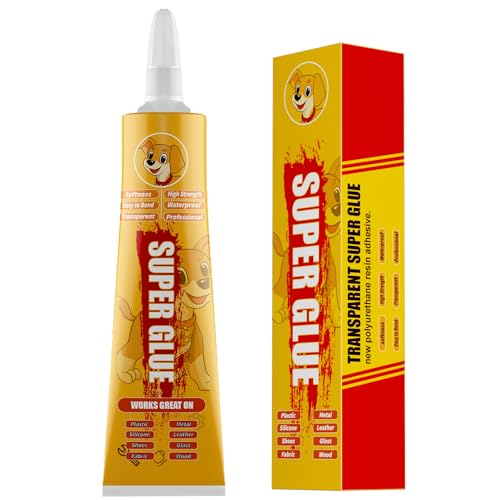 2.5oz Clear Plastic Adhesive, Super Glue All Purpose, Instant Strong Adhesive for Plastic, Tube, PVC, ABS, PBT, PS, PA, PC, PM, MA, Nylon, DIY Craft