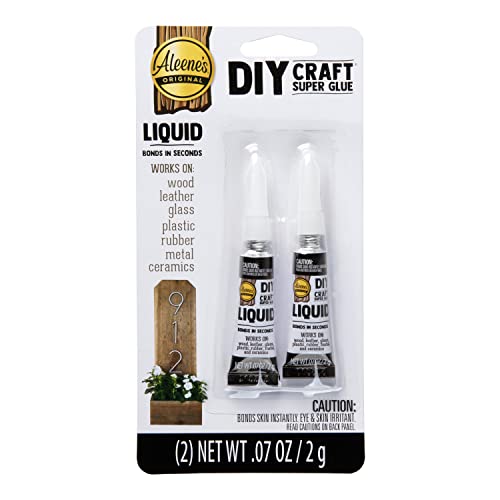 Aleene's DIY Craft Glue Liquid, Industrial Strength Glue, Super Strong Adhesive, Clear, .07 oz 2 Pack