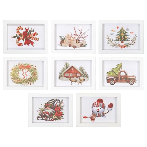 Miniature Dollhouse Accessories Christmas, Mini Wall Art, 1/12 Scale Accessories, Dollhouse Miniatures, 8 Pieces - style: No. 3