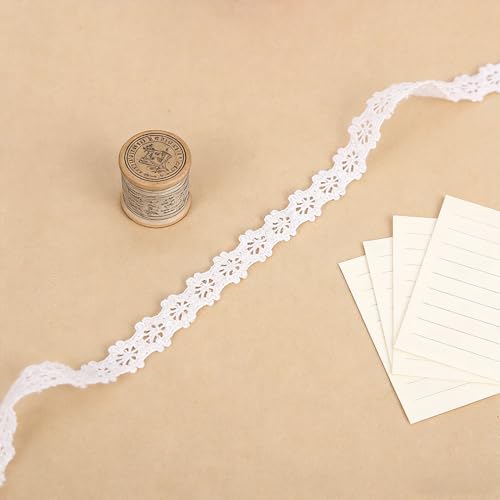 15 Yards Cotton Lace Ribbon, 0.51 Inch Wide - color: White Crochet Mesh