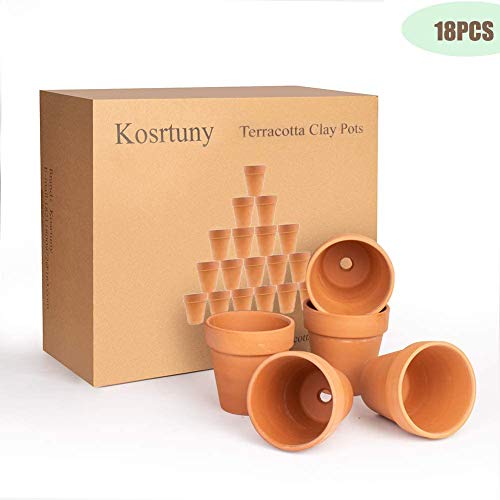 3 Inches Terracotta Clay Pots Pack of 26 pcs- Pottery Fleshy Flower Planter with Drainage Hole，for DIY Home and Office Desktop/Windowsill/Ornament Decoration Wedding
