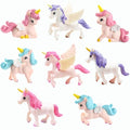 Cute Mini Flying Horse Unicorn Model Figure Cake Toppers 8 Pcs Fairy Garden Miniature Unicorn Figurines DIY Moss Landscape Craft Dollhouse Birthday Party Decorations