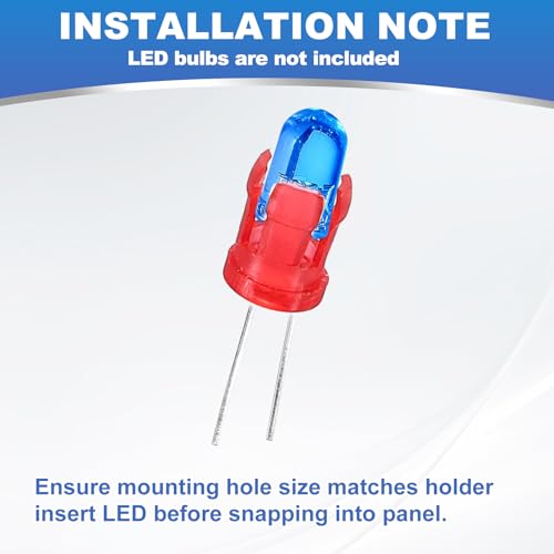 Clear LED Bezel 3mm, 20 Pcs Light Emitting Diode Clips Snap in Plastic LED Lamp Socket for Electronic DIY Projects Panel Circuit Board Indicator Lights Accessories, Red - color: Red