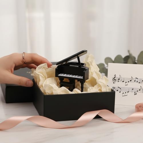 Miniature Piano for Dollhouse Furniture Upright Grand Piano with Stool Instrument 1 12 Ornament Artificial House Scene Accessories Desktop Decoration - style: Black