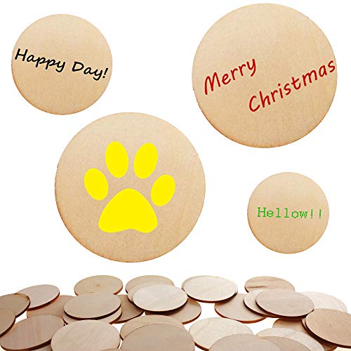 100 Pieces 2 Inch Unfinished Wood Circles - size: 2Inch-100PCS