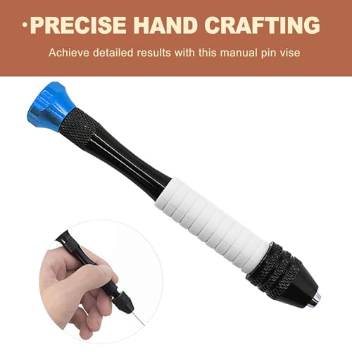 QivaZira 26 Pcs Precision Pin Vise Hand Drill Set Mini Micro Manual Rotary Tools with Twist Drill Bits for Resin Molds Plastic Wood DIY Craft Hobby Model Building Woodworking Accessory Kit