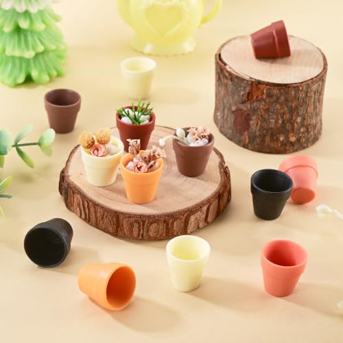 24Pcs Mini Vase Decorations Small Mini Flowerpot Garden Pot Ornaments Micro Landscape Dollhouse Accessories Pretending Prop Decorations Small Flower Vase Deco Table Garden Decor - style: Flower Vase-6