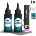 Akisey 100g UV Resin Kit with Light for Bonding & Fast Curing in Seconds - size: 100g