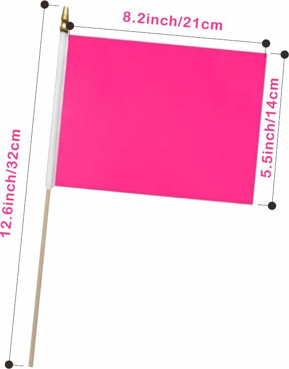 20 Pcs Solid Color Blank Rectangular Handheld Flags,5x8 Inch
