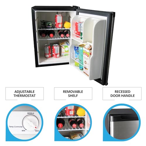 Koolatron 1.76 Cu. Ft. AC/DC Portable Fridge, Stainless Steel - color: Platinum Silver, size: Standard