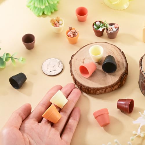 24Pcs Mini Vase Decorations Small Mini Flowerpot Garden Pot Ornaments Micro Landscape Dollhouse Accessories Pretending Prop Decorations Small Flower Vase Deco Table Garden Decor - style: Flower Vase-6