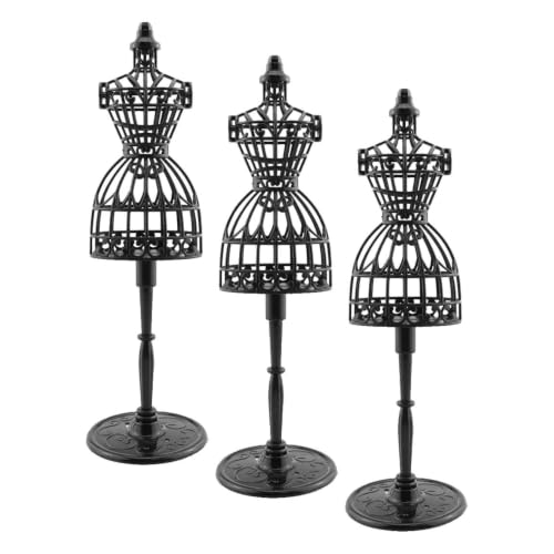 5pcs Doll Clothes Model Rack Black 220mm Hollow Art Model Frame Clothes Gown Display Mini Mannequin Model for Doll Toy Display (Pack of 3) - size: 220mm Black (Pack of 3)