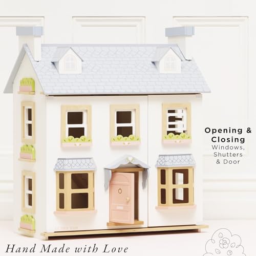 Le Toy Van Mayberry Manor 3 Storey Doll House - color: White and Blue