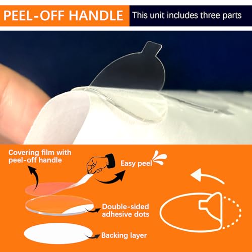 Sticky Dots Double Sided Adhesive Dots Set with Peel Handle, 3 Types Clear Removable Sticky Putty, Waterproof No Damage Glue Tack for Poster Hanging Balloon Arch Museum Gel Party Decoration (200)