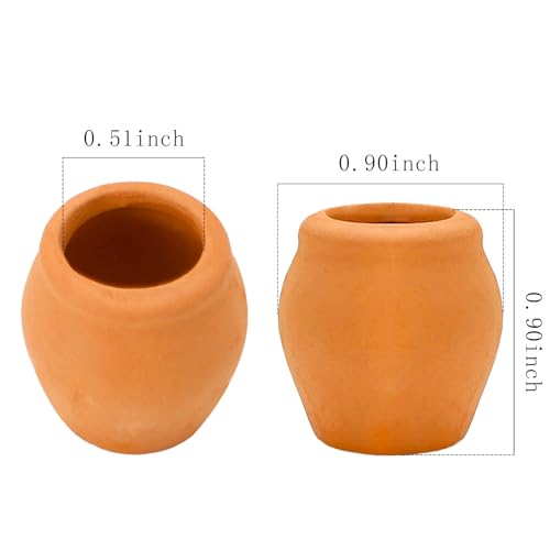 ONEST 12 Pieces Miniature Tiny Clay Pots Mini Flower Pottery Planter for DIY Garden Plants Office Home Decoration - color: 12 Pieces