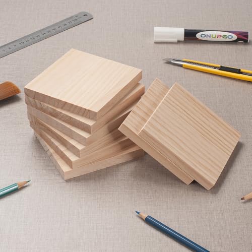 4″ X 4″ Wood Squares Wooden Blocks for Crafts 1/2″ Thick, 8 PCS Blank Wood Blocks Planks Pieces for Crafting, Unfinished Wooden Boards Panels for Paintings, DIY Signs, Woodworking - size: 4″x4″x1/2″ - 8PCS