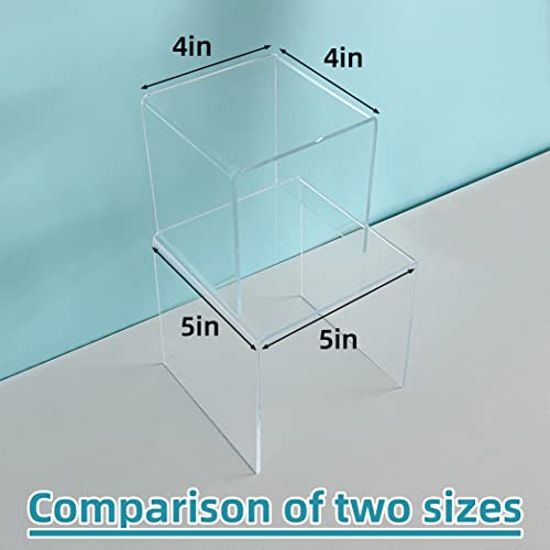 Acylic Riser Square Display Stand For Cupcakes, Arts and Crafts (Clear, 8P-4INCH) - color: Clear, size: 8P-4INCH