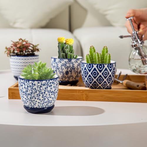 3.5 Inch Ceramic Small Succulent Planter Pots Set of 4 - size: 3.5 Inch