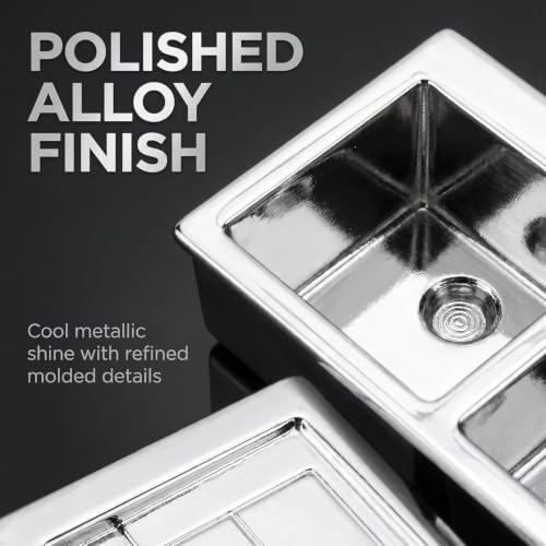 1Pcs Silver 1/12 Realistic Wash Basin Kitchen Double Sink Furniture Accessory for Dolls House,Model Role Play Miniature Size Toy Eco-Friendly,Dollhouse Accessory，Dollhouse Furniture