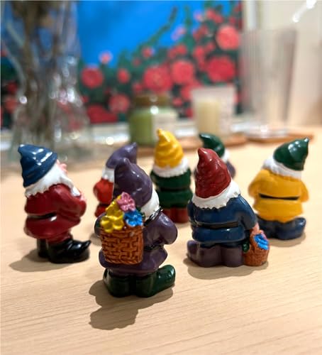 Mini Gnomes Set of 7 - Fairy Garden Accessories, Tiny Gnome Figurines for Miniature Fairy Garden Decor, Plant Pot Decorations - style: Gnome Set of 7