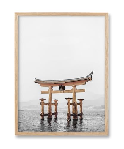 HesenDot Japanese Torii Gate Framed Wall Art,Shrine Canvas Print,12x16 - color: Framed Japan Torii Gate
