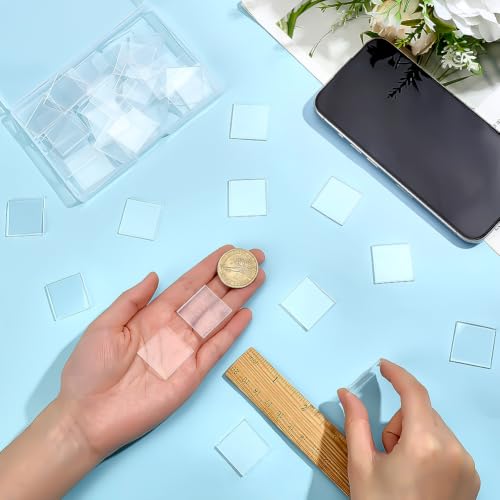 FINGERINSPIRE 50 Pcs Clear Miniature Bases 1x1inch Square Acrylic Action Figure Display Bases 2mm Thick Miniature Bases Blank Acrylic Mini Square Base for Miniatures Wargaming Boardgaming Collectible - color: 50 Pcs - Square