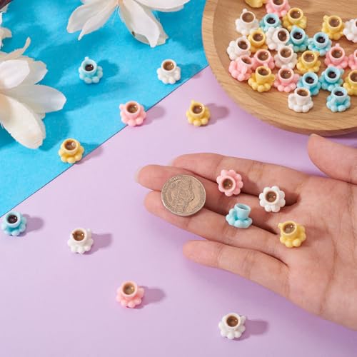 FASHEWELRY 40Pcs Resin Mini Coffee Cups Miniatures Mixed Color Coffee Mug Tea Cup Dollhouse Miniatures Micro Landscape Decoration for Keychain Party Decor Ornaments - color: 4 Colors-drink Cups