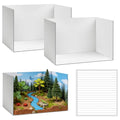 Yalumo Cardboard Diorama Box Kit, 2 Pack Diorama Box for Display, White Cardboard Project Supplies with Double Sided Tapes for DIY Crafts Toys School Projects Model Scenes, 13 x 8.7 x 8.3 Inch