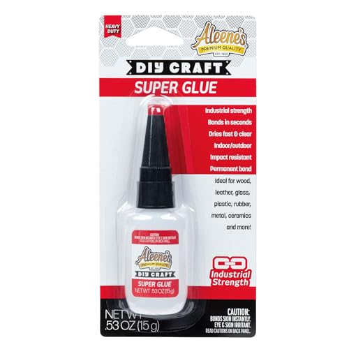 Aleene's DIY Craft Super Glue Liquid, Dries Clear, Strong Bond in Seconds, 0.53 oz.