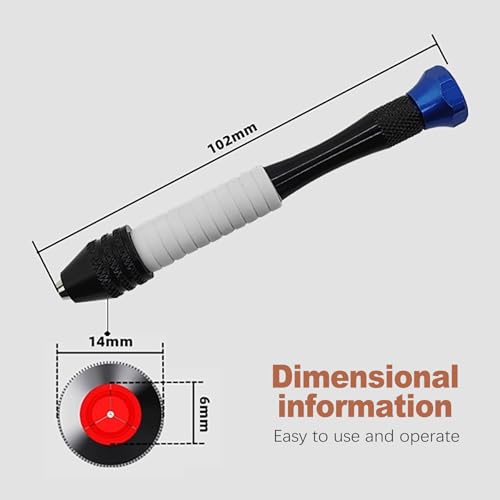 QivaZira 26 Pcs Precision Pin Vise Hand Drill Set Mini Micro Manual Rotary Tools with Twist Drill Bits for Resin Molds Plastic Wood DIY Craft Hobby Model Building Woodworking Accessory Kit