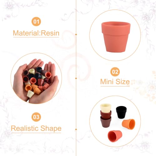 24Pcs Mini Vase Decorations Small Mini Flowerpot Garden Pot Ornaments Micro Landscape Dollhouse Accessories Pretending Prop Decorations Small Flower Vase Deco Table Garden Decor - style: Flower Vase-6
