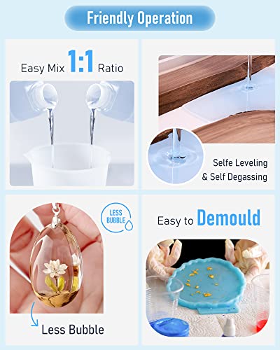 Nicpro 8 Ounce Crystal Clear Epoxy Resin Kit, Food Safe Resin - size: 8 oz.