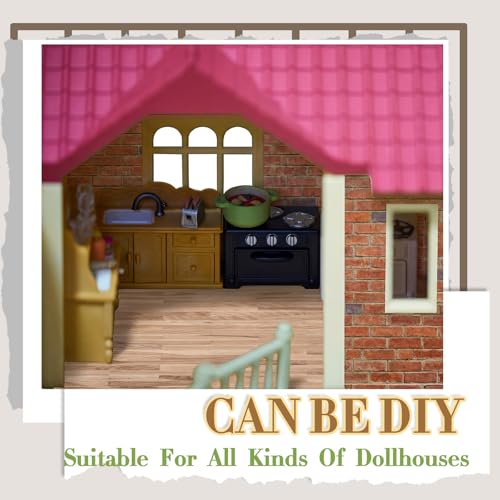 Flutesan 12 Pcs Miniature Dollhouse Wallpaper, 4 Styles - style: 4 Styles
