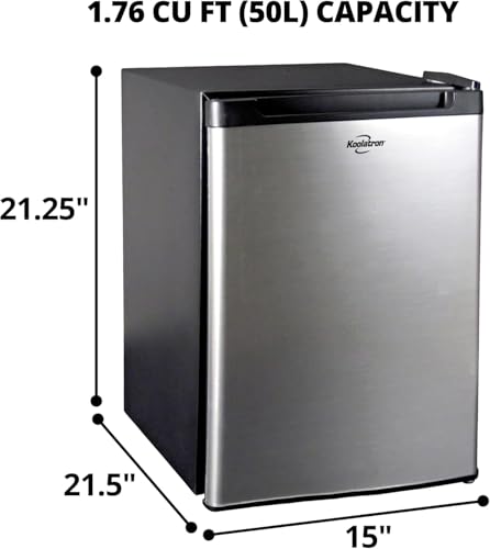 Koolatron 1.76 Cu. Ft. AC/DC Portable Fridge, Stainless Steel - color: Platinum Silver, size: Standard