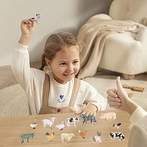 SIENON 15Pcs Farm Animal Figures Toys Realistic Mini Farm Animal Figurines, Farm Barn Animals Playset, Miniature Farm Animal Cake Topper Ornaments for Easter Egg Fillers Birthday Animals Theme Party - size: 15 Pieces Mini Farm Animals