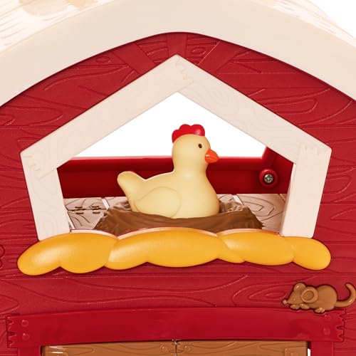Battat Big Red Barn Farm Playset, Foldable Barn with Tractor, Toddler - style: Red Barn