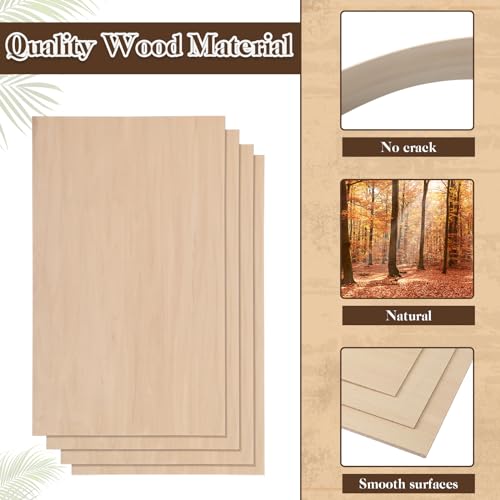Sasylvia 10 Pcs 12 x 20 x 1/16 Inch Basswood Sheets for Crafts Plywood