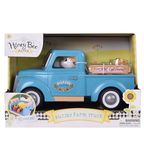 Honey Bee Acres Buzzby Farm Truck - Mini Doll Figure, 10 Pieces - Ages 3+ - style: Farm Truck