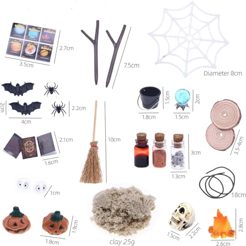 26Pcs Halloween Miniatures Set, Dollhouse Mini Fairy Garden Accessories