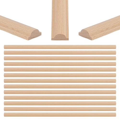 OLYCRAFT 25Pcs 3D Decorative Wood Trim Molding Cylinder Unfinished DIY Trims Wooden Trim Molding 15.8 Inch Decorative Bobbin Wood Trims for Home Wall Door Border Ceiling Cabinet Window - style: Cylinder
