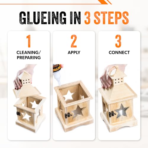 Wood Super Glue Liquid 1.75 oz - Instant Adhesive DIY Craft Laminate Cork