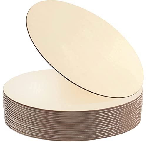 22 Pieces 12" Inch Round Wood Discs for Crafts, Unfinished Wood Circles Wood Rounds Wooden Cutouts for Crafts, Door Hanger, Door Design and Wedding Decorations… - size: 22 Pieces 12" Round