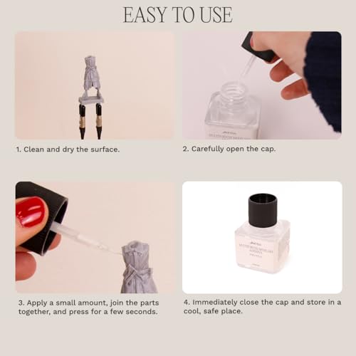 Fast‑Drying Clear Glue with Brush Applicator - Multi‑Purpose Adhesive for Crafts, Plastic, Miniatures & Repairs (1.35 fl oz)