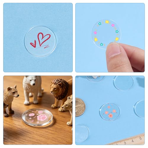 NICENEEDED 100 PCS Clear Acrylic Circles, 2.5 CM Circular Miniature Bases Blanks Acrylic Disc, Round Transparent Flat Base for Miniatures DIY Art Projects Suplies